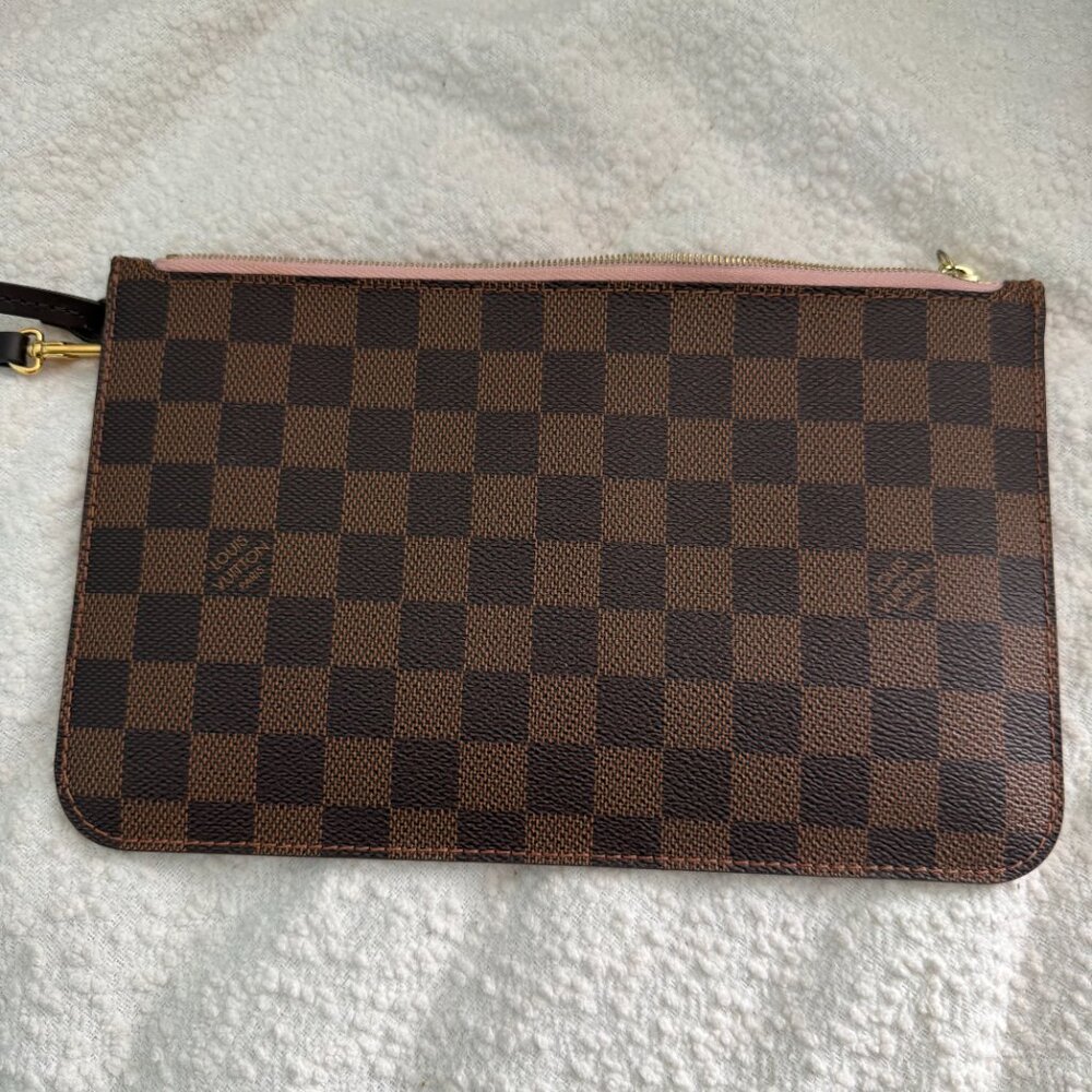 Genuine Louis Vuitton Neverfull MM Monogram Pouch Wristlet Wallet